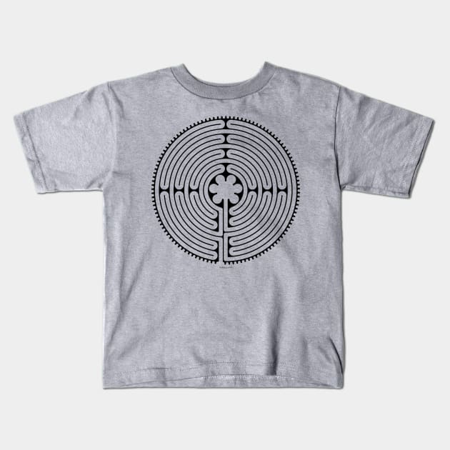 Chartres Labyrinth Kids T-Shirt by tuditees